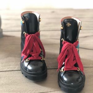 Gucci leather combat Boots